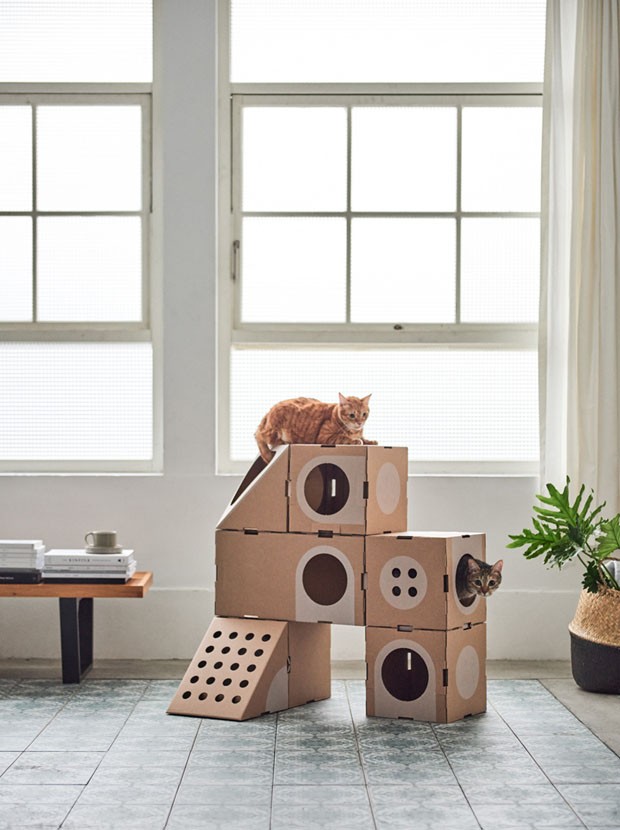 Sistema modular permite montar uma verdadeira cidade para o seu gato (Foto: Divulgação)