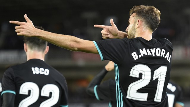 Borja Mayoral comemora seu gol pelo Real Madrid contra a Real Sociedad borja-mayoral-comemoracao-real-madrid-x-real-sociedad