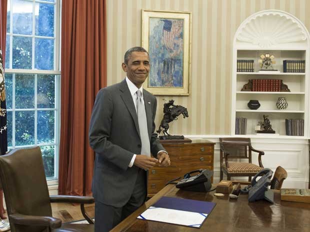O presidente dos EUA, Barack Obama, no Salão Oval da Casa Branca. (Foto: Saul Loeb / AFP Photo) O presidente dos EUA, Barack Obama, no Salão Oval da Casa Branca. (Foto: Saul Loeb / AFP Photo)