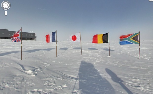 Bandeiras dos países localizadas na Antártica (Foto: Reprodução)