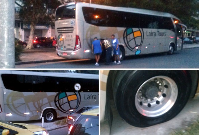 pneu ônibus Emelec (Foto: Thiago Lima)