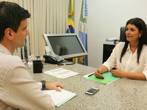 Governadora em exercício Rose Modesto concede entrevista ao G1 (Foto: Leca/Assessoria de Imprensa da Vice-Governadoria de MS)