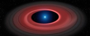 Estrela zumbi cria disco ao redor com restos de asteroide triturado (Mark Garlick/Universidade de Warwick/ESO)