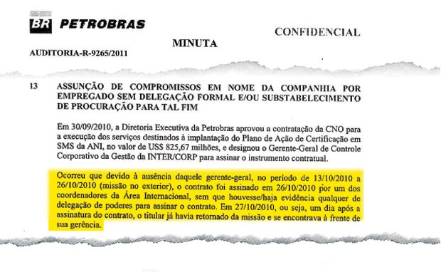 Relatório da auditoria realizada na Petrobras a que ÉPOCA teve acesso com exclusividade (Foto: Reprodução)