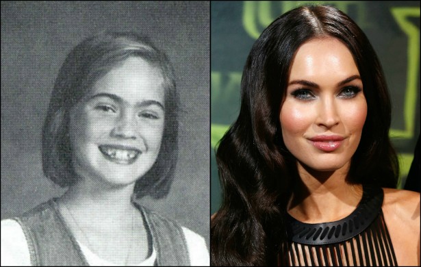 De menina sorridente na foto da escola a musa sexy dos 'Transformers': eis Megan Fox, hoje com 28 anos. (Foto: Acervo Pessoal e Getty Images)