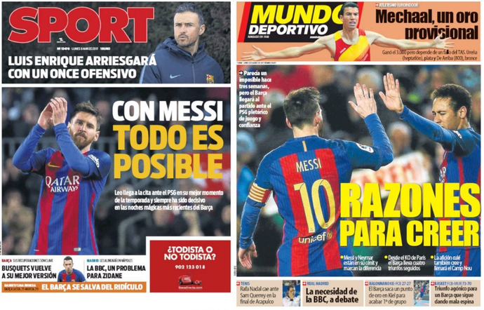 Jornais Catalaes Pregam Esperanca Em Virada E Colocam Pressao Em Messi Liga Dos Campeoes Globoesporte Com