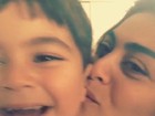 Juliana Paes se diverte com o filho em vídeo: 'Não esquece do brigadeiro'