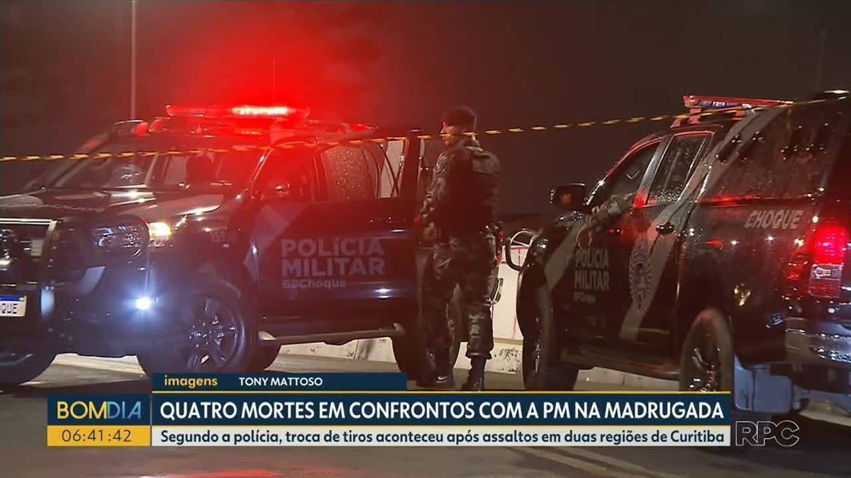 Quatro homens morrem após troca de tiros policiais em Curitiba e