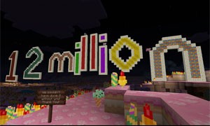 Microsoft criou imagem usando o próprio 'Minecraft' para comemorar 12 milhões de cópias vendidas do jogo (Foto: Divulgação/Microsoft)