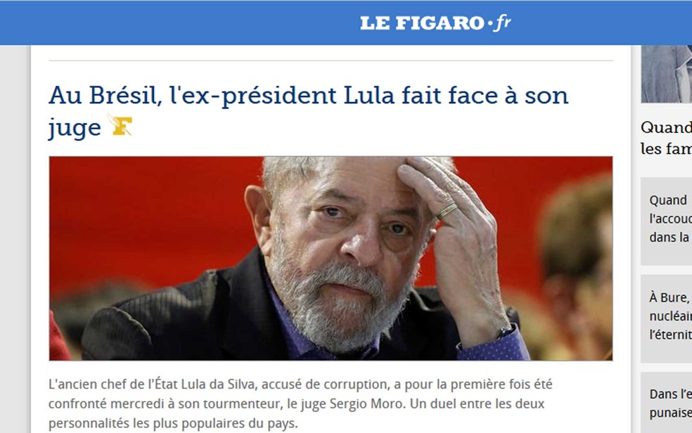 “Le Figaro” tratou o caso como o duelo entre as duas figuras mais populares do país (Foto: Reprodução / Le Figaro)