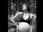 Na reta final da gravidez, Larissa Maciel exibe o barrigão