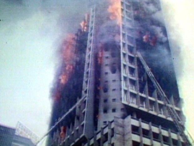 Incêndio no Edifício Joelma, em São Paulo.  (Foto: GloboNews)