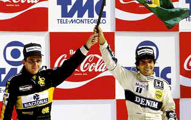 ayrton senna e nelson piquet pódio (Foto: divulgação / Site Oficial da Williams)