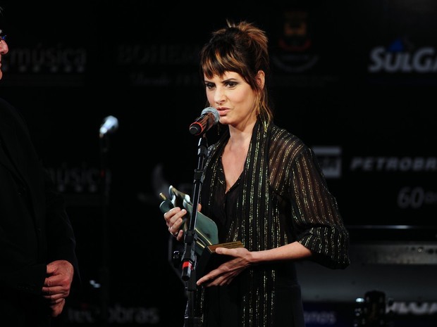 Fernanda Abreu em prêmio de música em Canela, Rio Grande do Sul (Foto: Francisco Cepeda/ Ag. News)