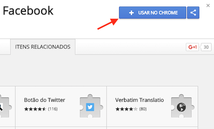 Opção para preparar o download da extensão Fave que duplica o feed do Facebook no Google Chrome (Foto: Reprodução/Marvin Costa)