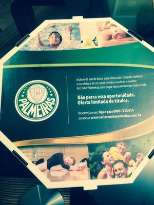 Palmeiras inova e tenta atrair sócios com anúncio em caixas de pizza