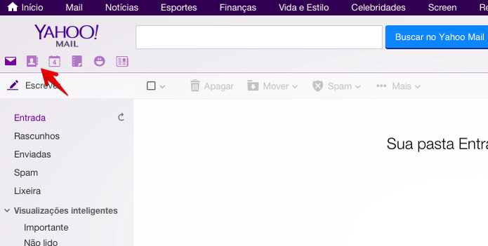 Acesse a sua conta do Yahoo e abra a agenda (Foto: Reprodução/Helito Bijora) Acesse a sua conta do Yahoo e abra a agenda (Foto: Reprodução/Helito Bijora)