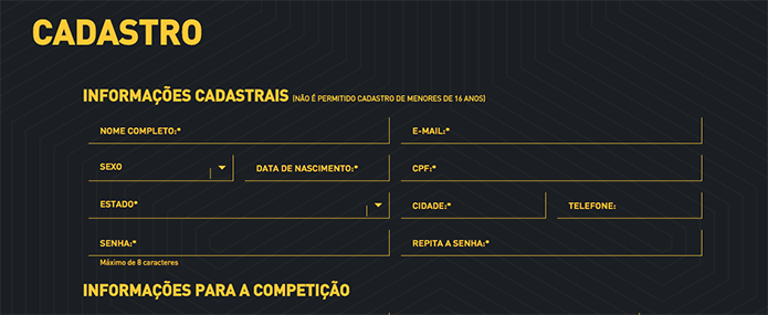 Preencha seus dados no site do Fifa 17 (Foto: Reprodução/Murilo Molina)