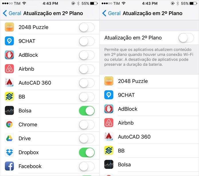 Desative a atualização de apps em segundo plano (Foto: Foto: Reprodução/Helito Bijora)