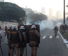 BA: protesto teve passeata 
e confronto (Lílian Marques/G1)