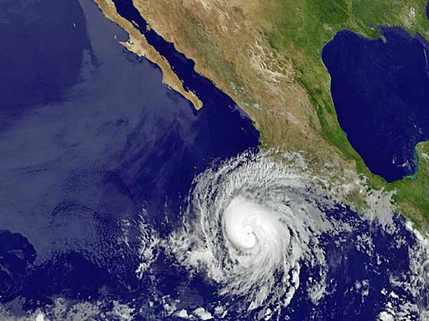 Imagem da Nasa mostra o furacão ‘Bud’ na região da costa do México. (Foto: Nasa / AP Photo )