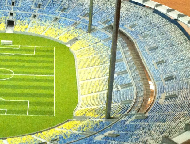 maquete do novo estádio do Maracanã (Foto: Felippe Costa / Globoesporte.com)
