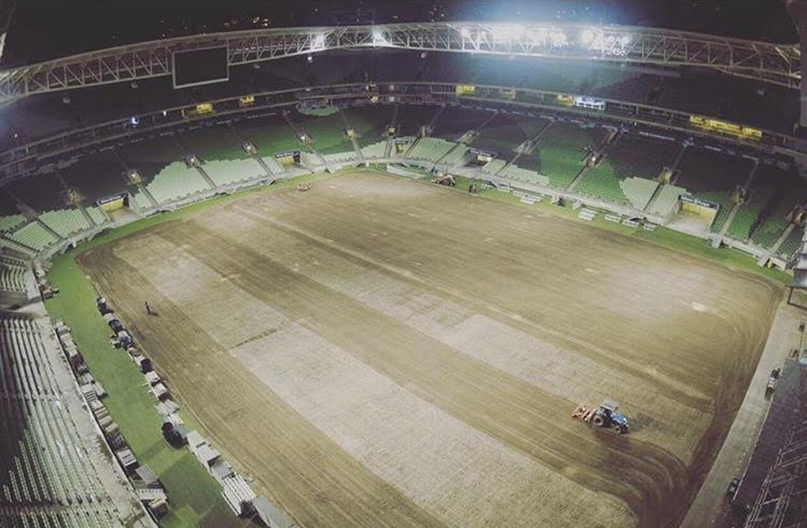 Após shows, arena do Palmeiras inicia plantio do novo gramado