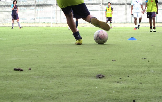 Campo Vasco São Januário com fezes de gato (Foto: Gustavo Rotstein / Globoesporte.com)