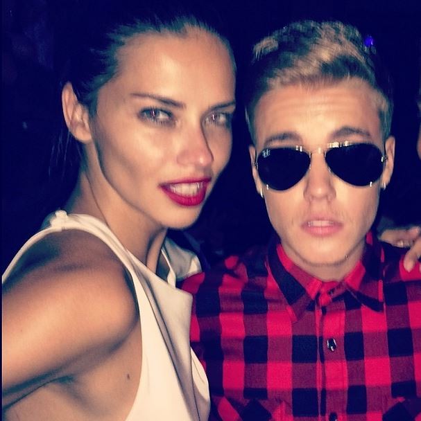Justin Bieber e Adriana Lima (Foto: Instagram/Reprodução)