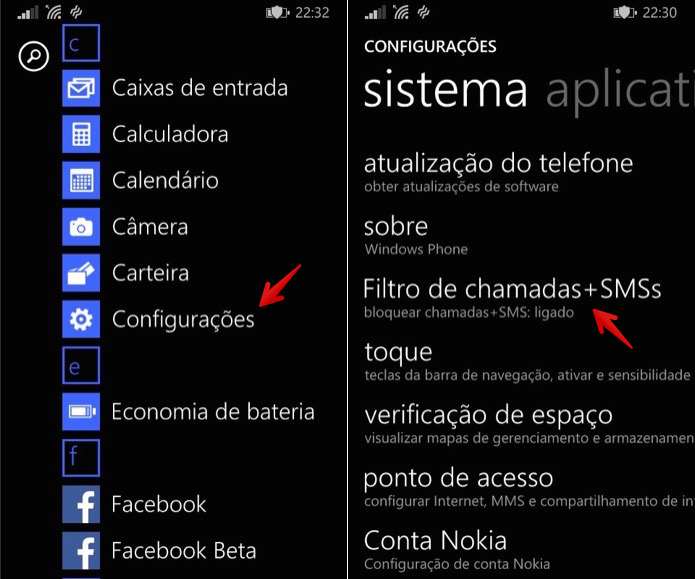 Acesse as configurações do Windows Phone (Foto: Reprodução/Helito Bijora)