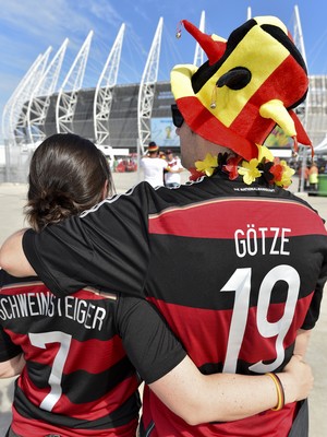 Casal torcida Alemanha camisa Flamengo (Foto: Getty Images)