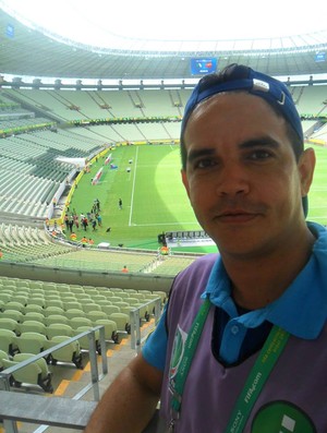O professor Jimmy Costa ficou nas arqibancadas do Castelão na Copa das Confederações (Foto: Jimmy Costa/Arquivo Pessoal)