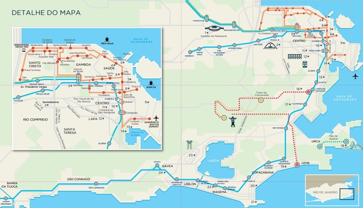 Mapa do transporte no Rio