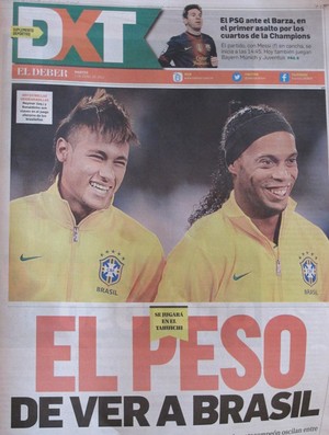 Neymar Ronaldinho Jornal Bolívia (Foto: Reprodução)