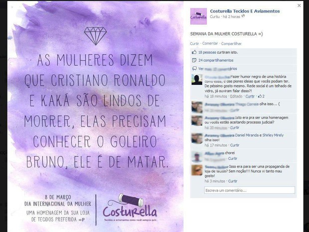 Mídia gerou repercussão negativa nas redes sociais. (Foto: Reprodução/Facebook)