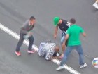 Presos suspeitos
de roubos no Brás (Reprodução/ TV Globo)