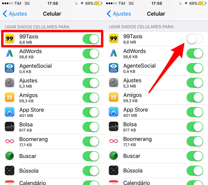 Desmarque o app que você quiser (Foto: Reprodução/Lucas Mendes)