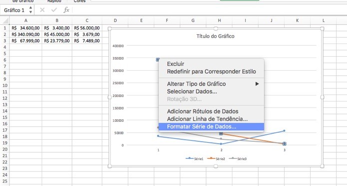 Caminho para Formatar Série de Dados (Foto: Reprodução/André Sugai)