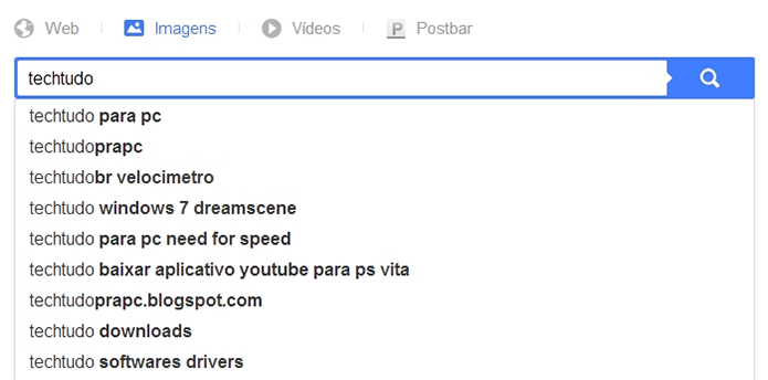 Há também sugestão de palavras-chave similar à do Google (Foto: Reprodução/Paulo Alves)