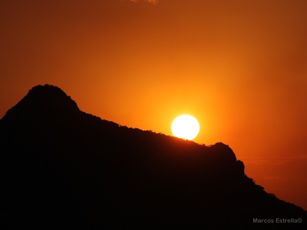 Pôr do sol também foi de céu claro (Foto: Marcos Estrella/TV Globo)