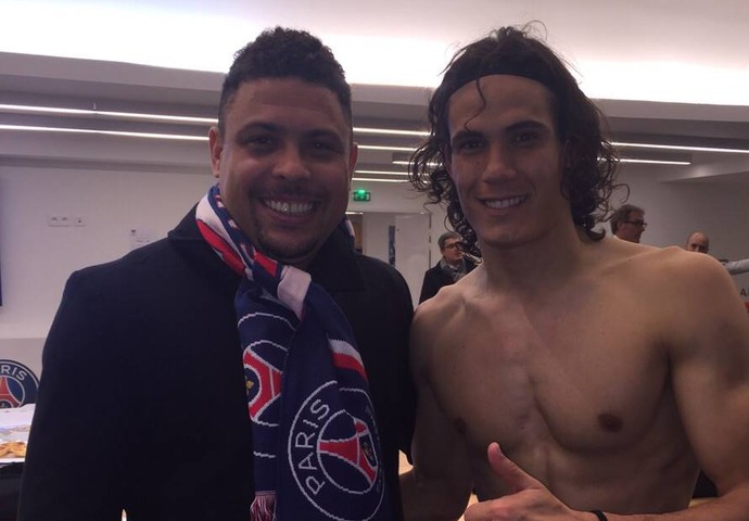 Cavani e Ronaldo no PSG (Foto: Reprodução/Instagram)