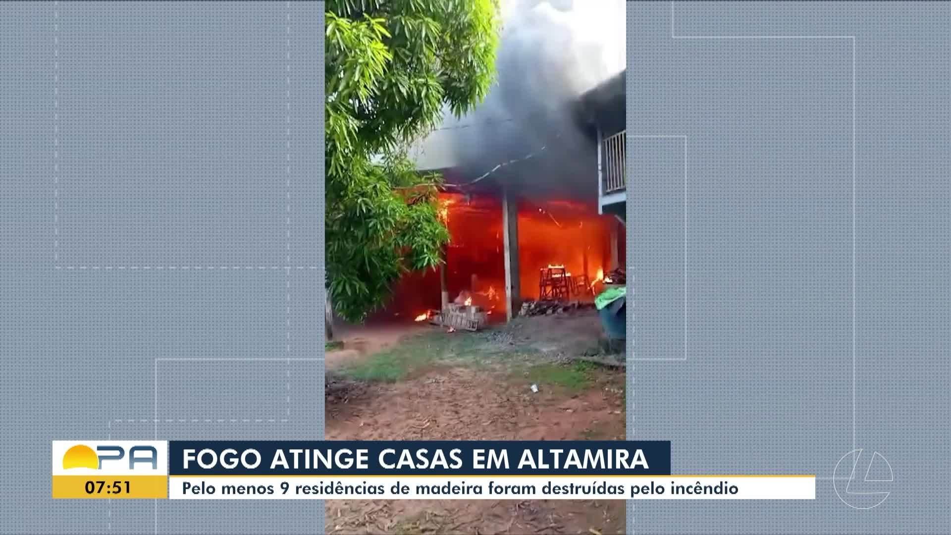 Incêndio de grandes proporções destrói nove residências em Altamira​‌​