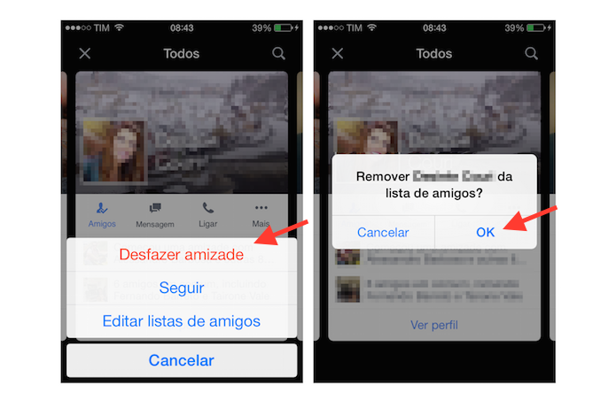 Desfazendo uma amizade no Facebook pelo iPhone (Foto: Reprodução/Marvin Costa)