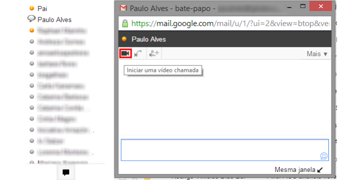 Para chamar um amigo do Gmail, escolha um contato do chat  (Foto: Reprodução/Paulo Alves)