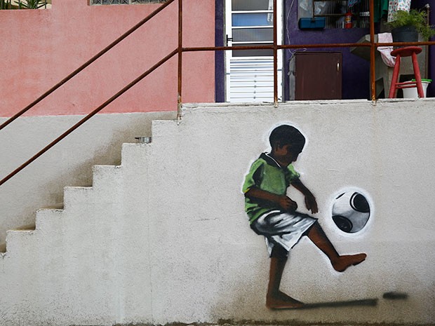 Grafites enfeitam os muros de Paraisópolis e dão cor a comunidade (Foto: Raphael Dias/Gshow)