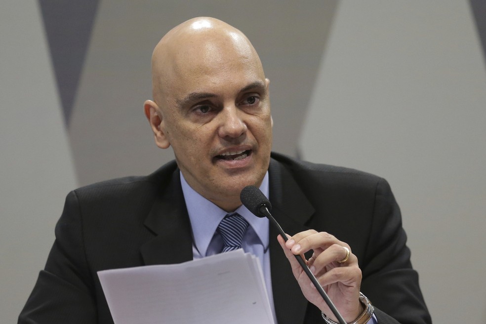 Alexandre de Moraes durante sabatina no CCJ do Senado (Foto: AP Photo/Eraldo Peres)
