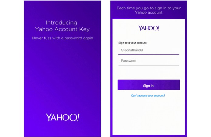 Usuário registra senha uma vez no app do Yahoo Mail (Foto: Divulgação/Yahoo)