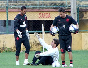 Roberto Barbosa com Bruno e Diego nos tempos de Fla (Foto: Cahê Mota / GLOBOESPORTE.COM)