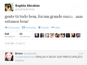 Sophia Abrahão em sua conta no Twitter. (Foto: Reprodução/Twitter)