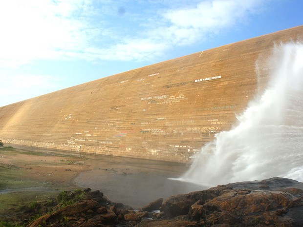Barragem de Santa Cruz, em Apodi  (Foto: Anderson Barbosa/G1)